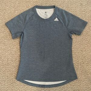 Adidas Women’s Blue Heather Short-sleeved Top XS